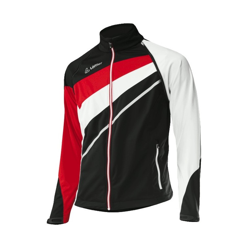 Menns jakke Löffler Zipp-Off WS Softshell Light Worldcup svart-rød-hvit Menns jakke Löffler Zipp-Off WS Softshell Light Worldcup svart-rød-hvit